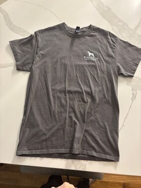 Gildan Short Sleeve Tee with White Logo - Gray